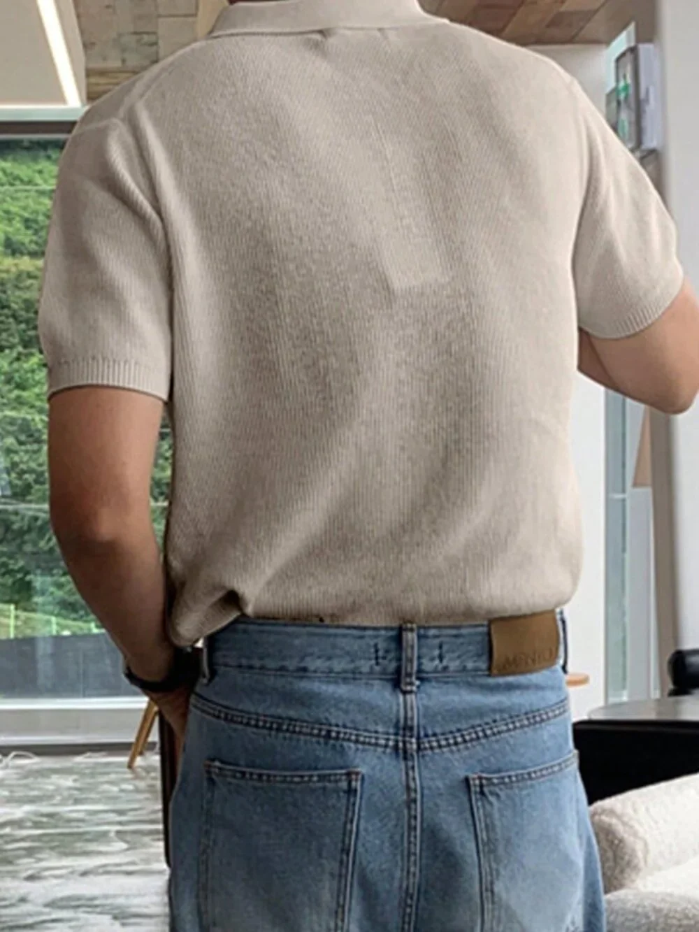 Apricot Casual Men's Half-Zip Color Knit Sweater
